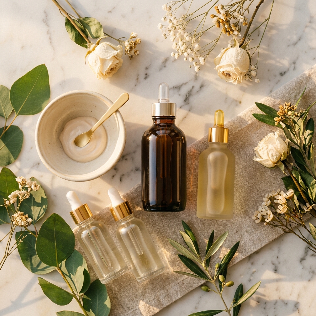 Rituva skincare flat lay
